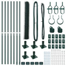 vidaXL Kerítés oszlopokkal Zöld 0.8 x 10 m PVC-bevonatos acél