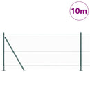 vidaXL Kerítés oszlopokkal Zöld 1 x 10 m PVC-bevonatos acél