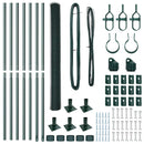 vidaXL Kerítés oszlopokkal Zöld 1.4 x 10 m PVC-bevonatos acél