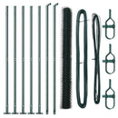 vidaXL Kerítés oszlopokkal Zöld 1.5 x 10 m PVC-bevonatos acél