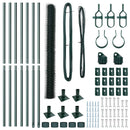 vidaXL Kerítés oszlopokkal Zöld 1.5 x 10 m PVC-bevonatos acél