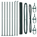 vidaXL Kerítés oszlopokkal Zöld 1.6 x 10 m PVC-bevonatos acél