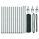 vidaXL Kerítés oszlopokkal Zöld 0,4 x 25 m PVC-bevonatos acél