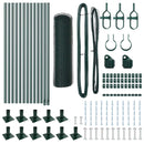 vidaXL Kerítés oszlopokkal Zöld 0.5 x 25 m PVC-bevonatos acél