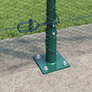 vidaXL Kerítés oszlopokkal Zöld 1.2 x 25 m PVC-bevonatos acél