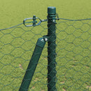 vidaXL Kerítés oszlopokkal Zöld 1.2 x 25 m PVC-bevonatos acél