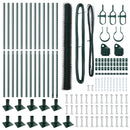 vidaXL Kerítés oszlopokkal Zöld 1.4 x 25 m PVC-bevonatos acél