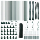 vidaXL Kerítés oszlopokkal Zöld 0.4 x 50 m PVC-bevonatos acél