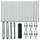 vidaXL Kerítés oszlopokkal Zöld 0.5 x 50 m PVC-bevonatos acél