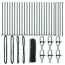 vidaXL Kerítés oszlopokkal Zöld 1 x 50 m PVC-bevonatos acél