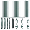 vidaXL Kerítés oszlopokkal Zöld 1.2 x 50 m PVC-bevonatos acél