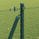 vidaXL Kerítés oszlopokkal Zöld 1.2 x 50 m PVC-bevonatos acél