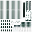 vidaXL Kerítés oszlopokkal Zöld 1.2 x 50 m PVC-bevonatos acél