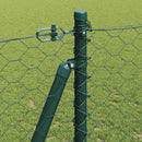 vidaXL Kerítés oszlopokkal Zöld 1.2 x 50 m PVC-bevonatos acél