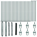 vidaXL Kerítés oszlopokkal Zöld 1.2 x 50 m PVC-bevonatos acél