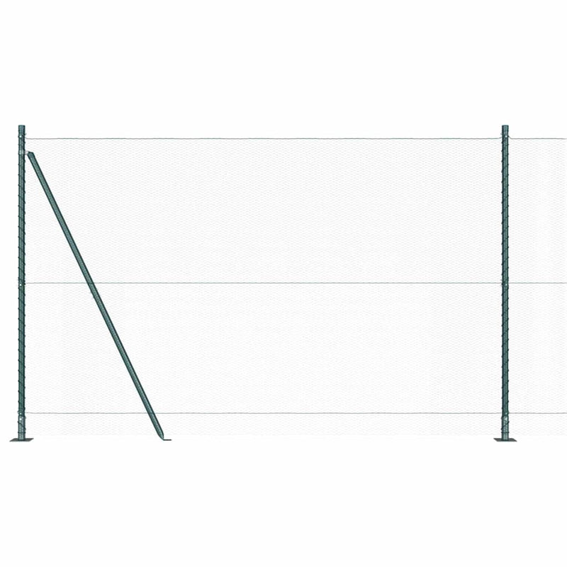 vidaXL Kerítés oszlopokkal Zöld 1.4 x 50 m PVC-bevonatos acél