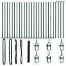 vidaXL Kerítés oszlopokkal Zöld 1.5 x 50 m PVC-bevonatos acél