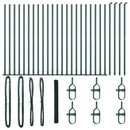 vidaXL Kerítés oszlopokkal Zöld 1.6 x 50 m PVC-bevonatos acél