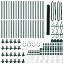 vidaXL Kerítés oszlopokkal Zöld 1.6 x 50 m PVC-bevonatos acél