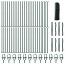 vidaXL Kerítés oszlopokkal Zöld 0.4 x 100 m PVC-bevonatos acél