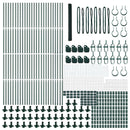 vidaXL Kerítés oszlopokkal Zöld 1.5 x 100 m PVC-bevonatos acél