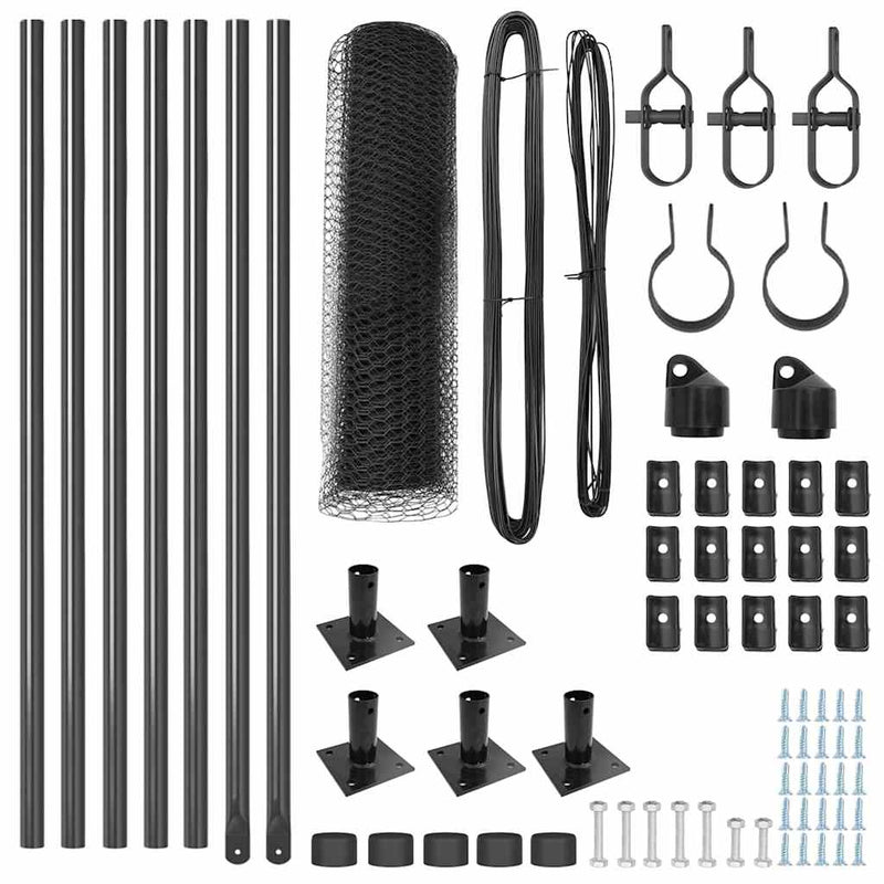 vidaXL Kerítés oszlopokkal Szürke 0,4 x 10 m PVC-bevonatos acél