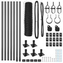 vidaXL Kerítés oszlopokkal Szürke 0.5 x 10 m PVC-bevonatos acél