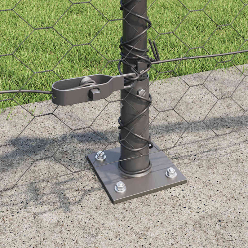 vidaXL Kerítés oszlopokkal Szürke 0.5 x 10 m PVC-bevonatos acél