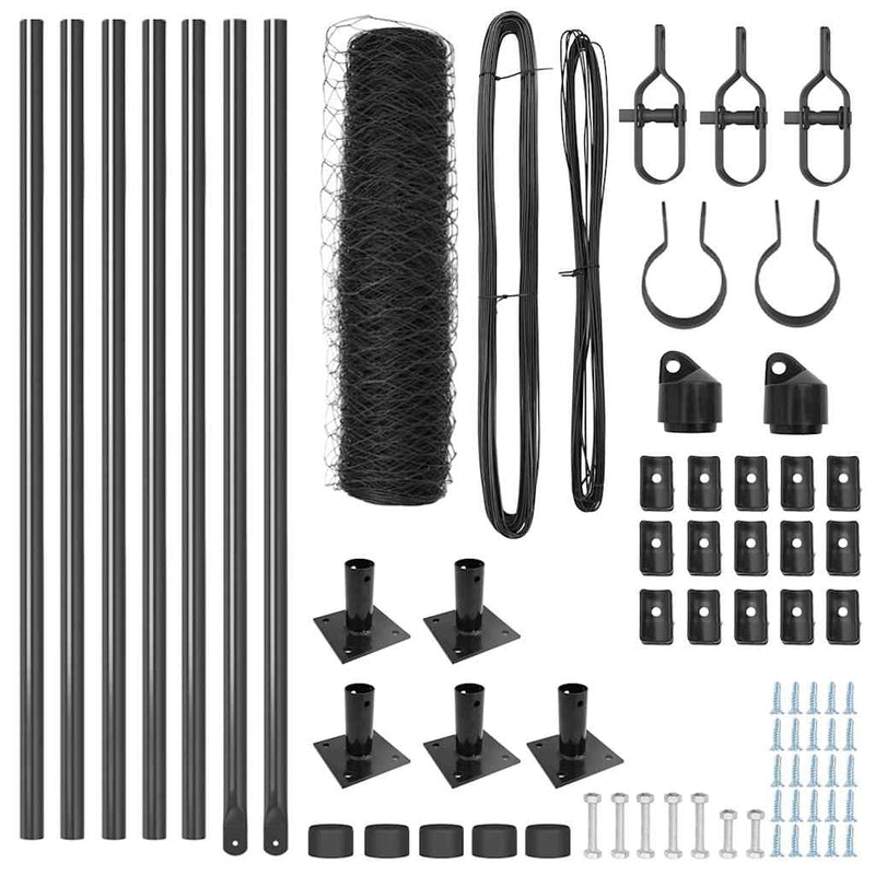 vidaXL Kerítés oszlopokkal Szürke 0,6 x 10 m PVC-bevonatos acél