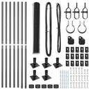 vidaXL Kerítés oszlopokkal Szürke 0.8 x 10 m PVC-bevonatos acél