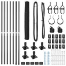 vidaXL Kerítés oszlopokkal Szürke 1 x 10 m PVC-bevonatos acél