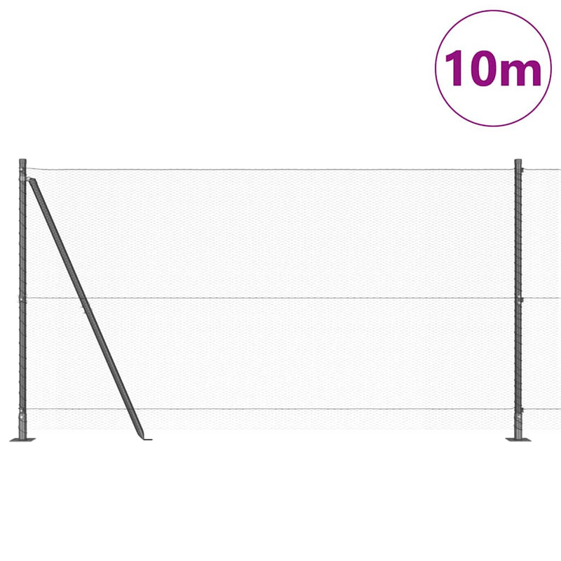 vidaXL Kerítés oszlopokkal Szürke 1.2 x 10 m PVC-bevonatos acél