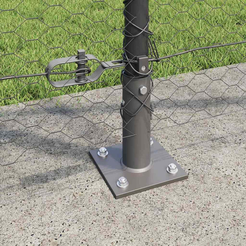 vidaXL Kerítés oszlopokkal Szürke 1.2 x 10 m PVC-bevonatos acél