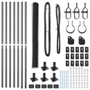 vidaXL Kerítés oszlopokkal Szürke 1.4 x 10 m PVC-bevonatos acél