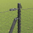 vidaXL Kerítés oszlopokkal Szürke 1.5 x 10 m PVC-bevonatos acél