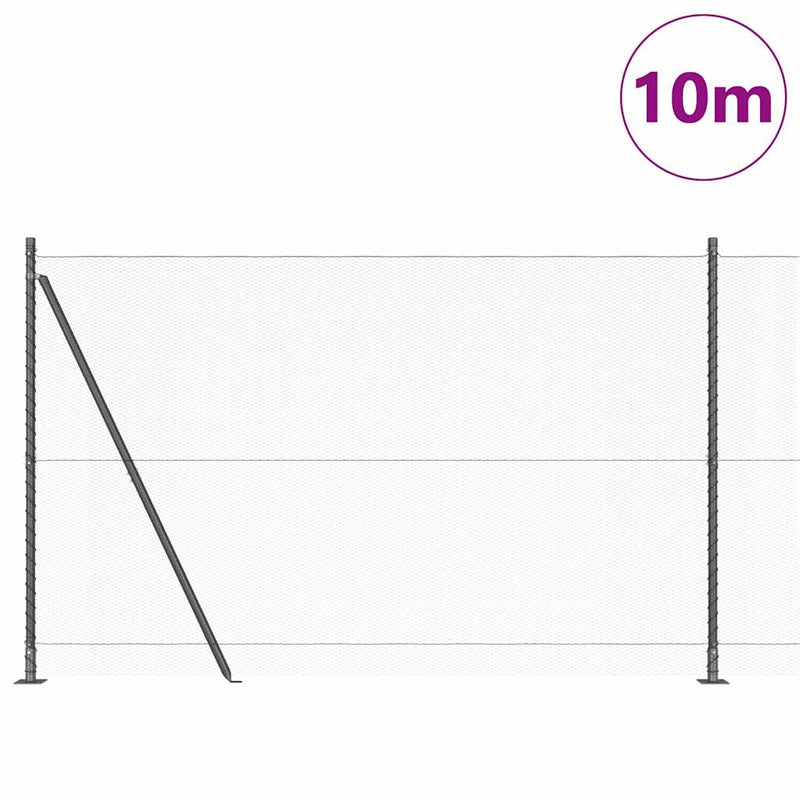 vidaXL Kerítés oszlopokkal Szürke 1.6 x 10 m PVC-bevonatos acél