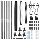 vidaXL Kerítés oszlopokkal Szürke 1.6 x 10 m PVC-bevonatos acél