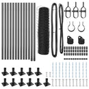 vidaXL Kerítés oszlopokkal Szürke 0,6 x 25 m PVC-bevonatos acél