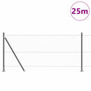 vidaXL Kerítés oszlopokkal Szürke 0.8 x 25 m PVC-bevonatos acél