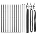 vidaXL Kerítés oszlopokkal Szürke 1.4 x 25 m PVC-bevonatos acél