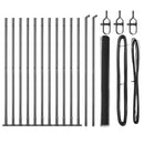 vidaXL Kerítés oszlopokkal Szürke 1.5 x 25 m PVC-bevonatos acél