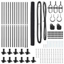 vidaXL Kerítés oszlopokkal Szürke 1.6 x 25 m PVC-bevonatos acél