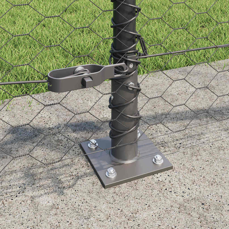 vidaXL Kerítés oszlopokkal Szürke 0.4 x 50 m PVC-bevonatos acél