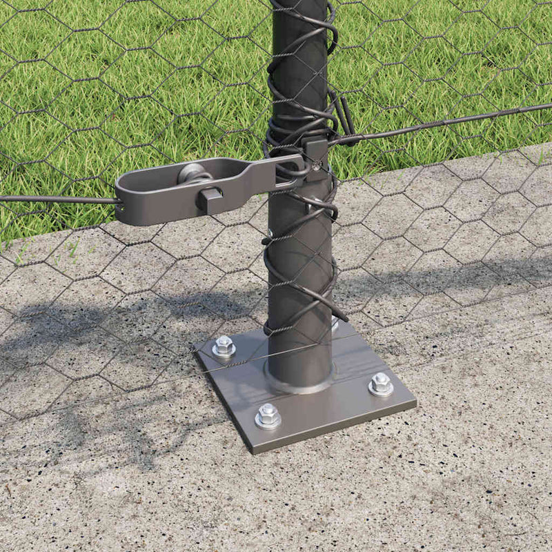 vidaXL Kerítés oszlopokkal Szürke 0.5 x 50 m PVC-bevonatos acél