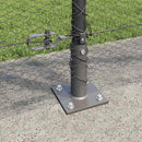 vidaXL Kerítés oszlopokkal Szürke 1.2 x 50 m PVC-bevonatos acél