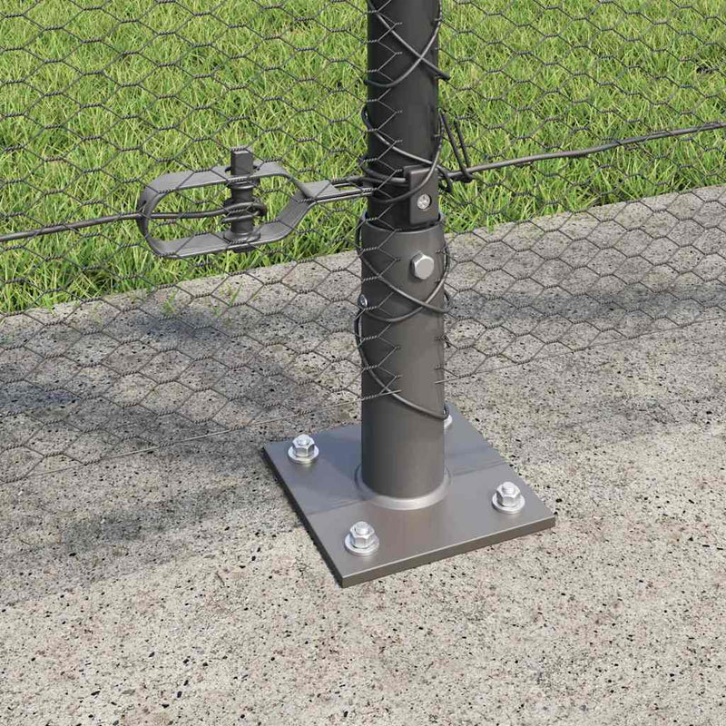 vidaXL Kerítés oszlopokkal Szürke 1.2 x 50 m PVC-bevonatos acél