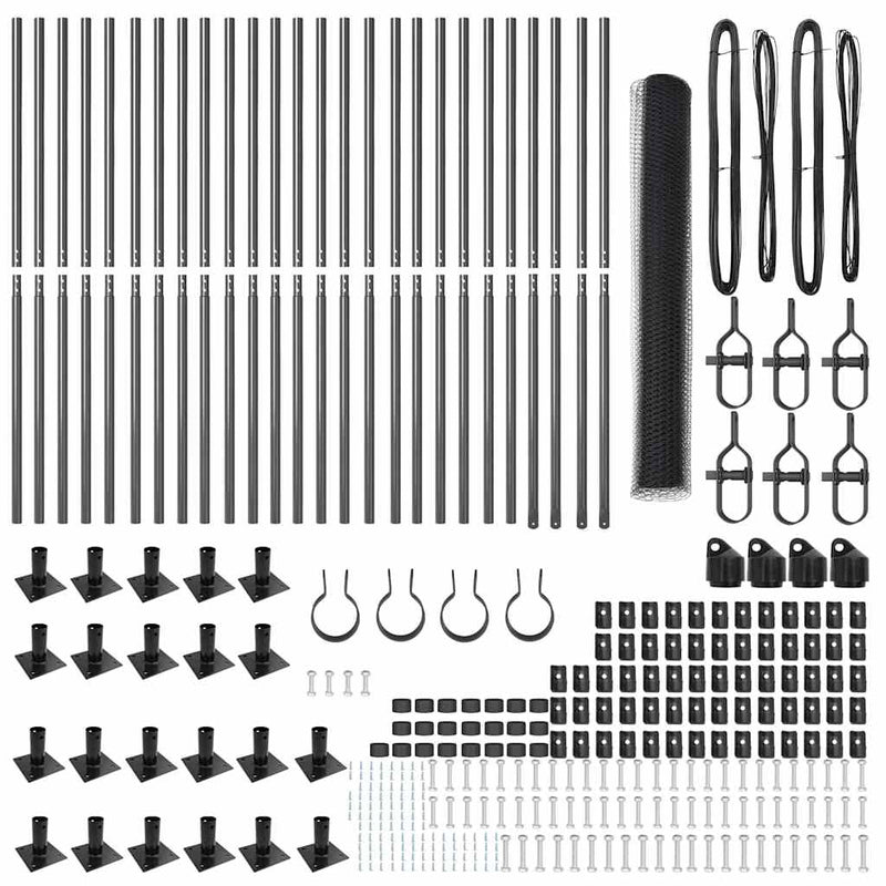 vidaXL Kerítés oszlopokkal Szürke 1.2 x 50 m PVC-bevonatos acél