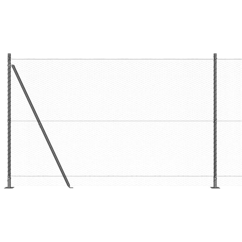 vidaXL Kerítés oszlopokkal Szürke 1.6 x 50 m PVC-bevonatos acél
