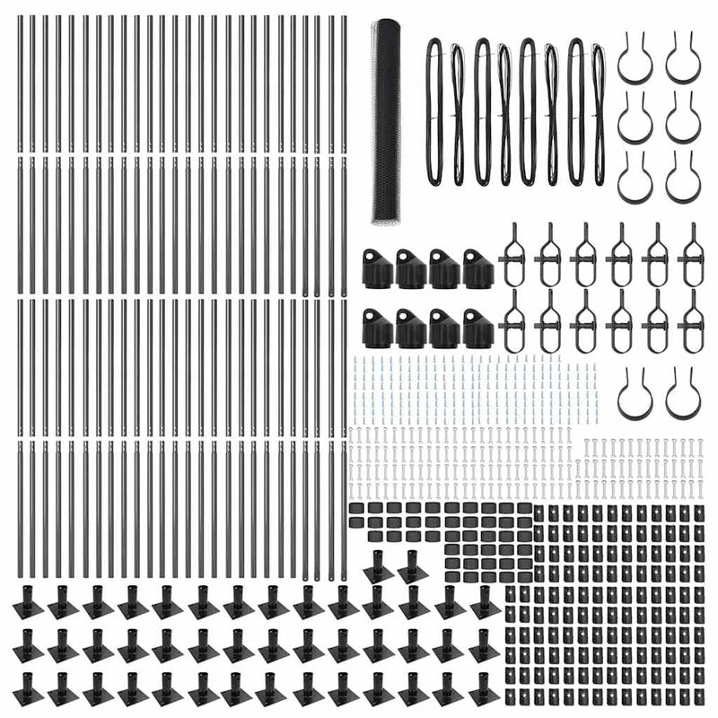 vidaXL Kerítés oszlopokkal Szürke 1.2 x 100 m PVC-bevonatos acél