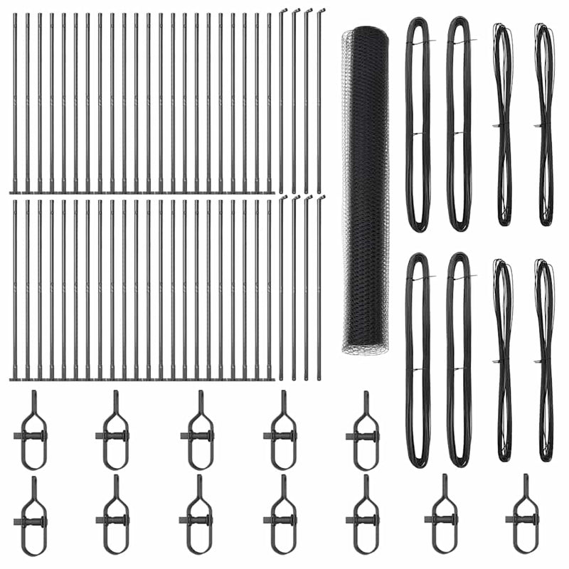 vidaXL Kerítés oszlopokkal Szürke 1.2 x 100 m PVC-bevonatos acél